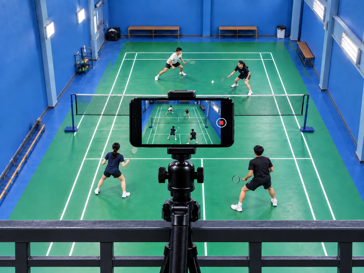 Capturing a badminton match on video